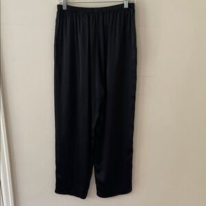 Black Noir Washed Silk Vintage Ballon Pajama Pants